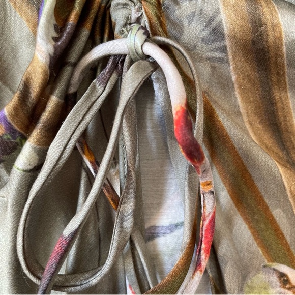 |AllSaints| Ira Dorada Silk Asymmetrical One Shoulder Midi Dress Size 6 - Picture 10 of 11